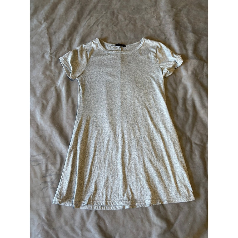 CDJLFH Heather‎ Grey Short Sleeve A-Line T-Shirt Mini Dress Womens Size M